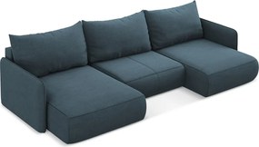 Kék kinyitható-tárolóhelyes sarokkanapé Nanea – Makamii