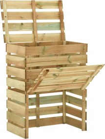 vidaXL lécezett impregnált fenyőfa kerti komposztáló 80x50x100 cm