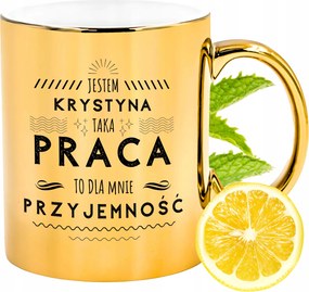 Prémium Arany Csillogó Bögre Krisztina Ajándék Nyomtatott Fotóval