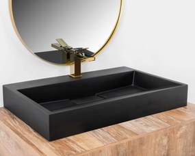 Konglomerátum mosdó GOYA black MAT 100CM