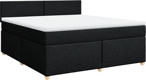 vidaXL fekete szövet rugós ágy matraccal 180 x 200 cm