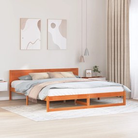 Ágykeret Gyanta barna Tömör fenyőfa 180 x 200 cm Tartós