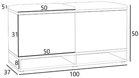 Cipőtartó ülőkével Sonoma/Grey