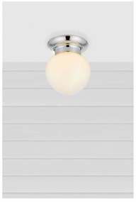 Fehér-ezüstszínű mennyezeti lámpa üveg búrával Ronda – Markslöjd