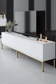 TV szekrény Lord - White, Gold