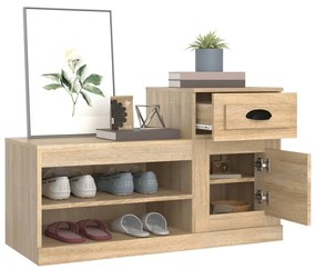 sonoma tölgy színű szerelt fa cipőszekrény 100x42x60 cm