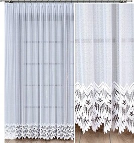 Felicia Jacquard függöny mintás 18989 magasság 250cm, fehér színben (méterenként)