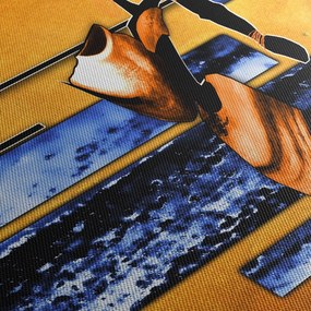 Egy absztrakt festmény képe (órával) (90x30 cm)