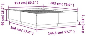 fekete szerelt fa ágykeret 150 x 200 cm