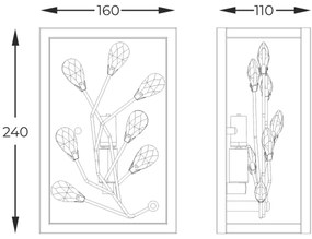 Zuma Line W0578-01A-B5V7 - Fali lámpa SPRING 1xG9/33W/230V arany