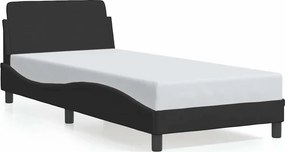 vidaXL fekete bársony ágykeret fejtámlával Dover 90x190 cm