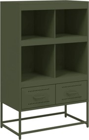 vidaXL olívazöld acél magasszekrény 68x39x111,5 cm