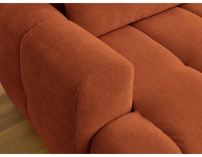 Téglavörös kinyitható-tárolóhelyes sarokkanapé (jobb oldali-heverő résszel) Fuji – Bobochic Paris