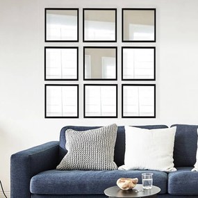 Fali tükör szett 9 db-os 24x24 cm – Wallity
