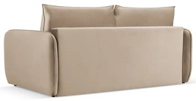 Bézs bársony kinyitható kanapé 194 cm Vienna – Cosmopolitan Design