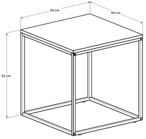 Fekete konferenciás asztal 52x50 cm