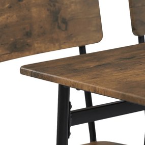 Étkezőgarnitúra 4 székkel 110 × 70 × 76 cm MDF öreg fa AUT-O2155 OLW