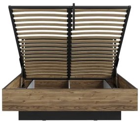 Franciaágy tárolóval OREN 160x200 cm barna/fekete