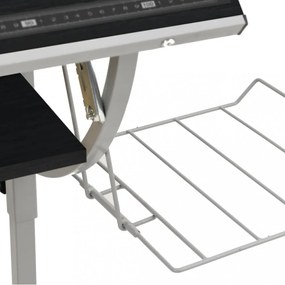 fekete-szürke szerelt fa és acél íróasztal 110x53x(58-87) cm