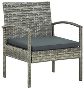 vidaXL szürke polyrattan kerti szék párnával