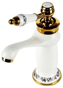 Izmir White & Gold retro mosdó csaptelep