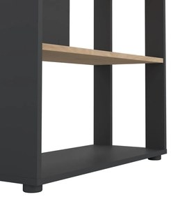 Antracitszürke-natúr színű könyvespolc tölgyfa dekorral 80x205 cm Sign – Tvilum