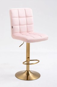 HR7009W Púderrózsaszín modern velúr szék arany lábbal