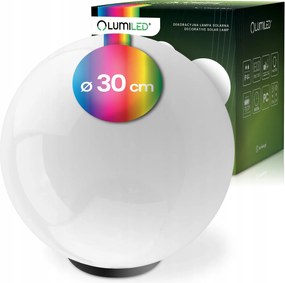 Napelemes Kerti Lámpa Led Beszúrható Dekoratív Földi Fehér Gömb 30cm Rgb