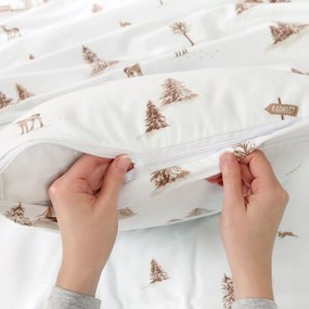 Goldea karácsonyi flanel párnahuzat - hegyvidéki táj 40 x 40 cm