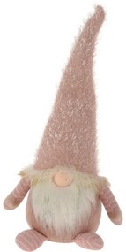 Doras karácsonyi törpe magas sapkával, 22 x 49 x 16 cm, rózsaszín