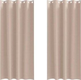 vidaXL Fekete Függöny Gyűrűkkel 2 pcs Tópszínű 245 x 140 cm Poliészter