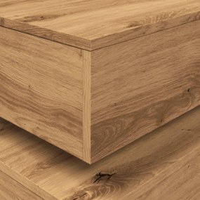kézműves tölgy színű dohányzóasztal LED-lámpákkal 50x50x40cm