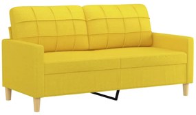 2 személyes világossárga szövet kanapé 140 cm