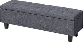Tárolópad lenvászon hatású kivitelben, gumifa lábakkal, nappaliba, hálószobába, előszobába, sötétszürke