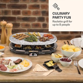 Klarstein All-U-Can Grill, 4 az 1-ben raclette grill, 1500 W, 8 személyre, kiegészítő