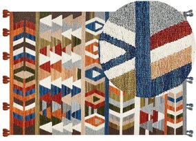 Színes kilim gyapjúszőnyeg 160 x 230 cm KAGHSI Beliani