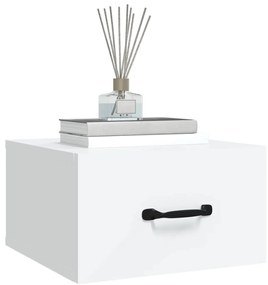 2 db fehér falra szerelhető éjjeliszekrény 35x35x20 cm