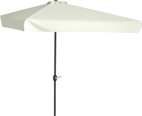 Outsunny Téglalap alakú Napernyő 230x130x249 cm Fali Napernyő Félnapernyő Krémszínű, Kézi Forgatással, UV Védelemmel, Vízálló Teraszra, Erkélyre, Kert