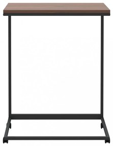 fekete szerelt fa kisasztal kerekekkel 55x35x70 cm