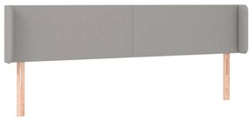 világosszürke szövet LED-es fejtámla 163 x 16 x 78/88 cm