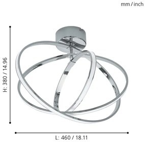 Eglo 96306 - LED Mennyezeti lámpa SELVINA 3xLED/12W+14W+9W/230V
