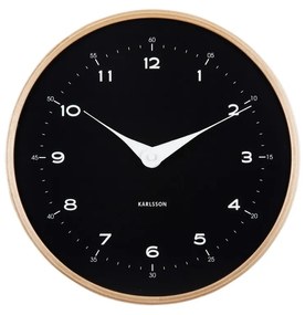 Karlsson 5995BK dizájner falióra, fekete, átmérő30 cm