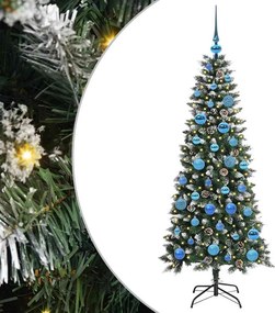 vidaXL Mű karácsonyfa 150 LED-del Zöld 150 cm PVC és Műanyag és Acél