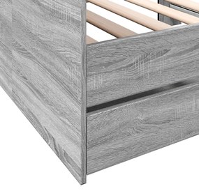szürke sonoma kanapéágy fiókkal matrac nélkül 100x200 cm