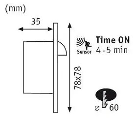 Paulmann 92923 - LED/1,1W Lépcsőmegvilágító érzékelővel WAND 230V 2700K