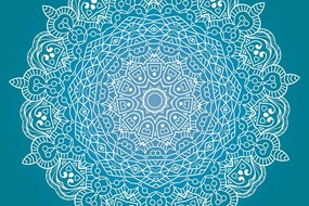 Öntapadó tapéta meditáció Mandala kék alapon