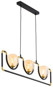 Jupiter 1989 - Csillár zsinóron HANZA 3xG9/10W/230V fekete/arany/bézs