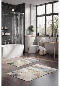 Szürke-bézs fürdőszobai kilépő szett 2 db-os 60x100 cm – Foutastic