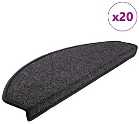 20 db antracitszürke lépcsőszőnyeg 65x24x4 cm