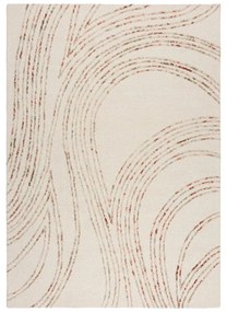 Narancssárga-krémszínű gyapjú szőnyeg 80x150 cm Abstract Swirl – Flair Rugs